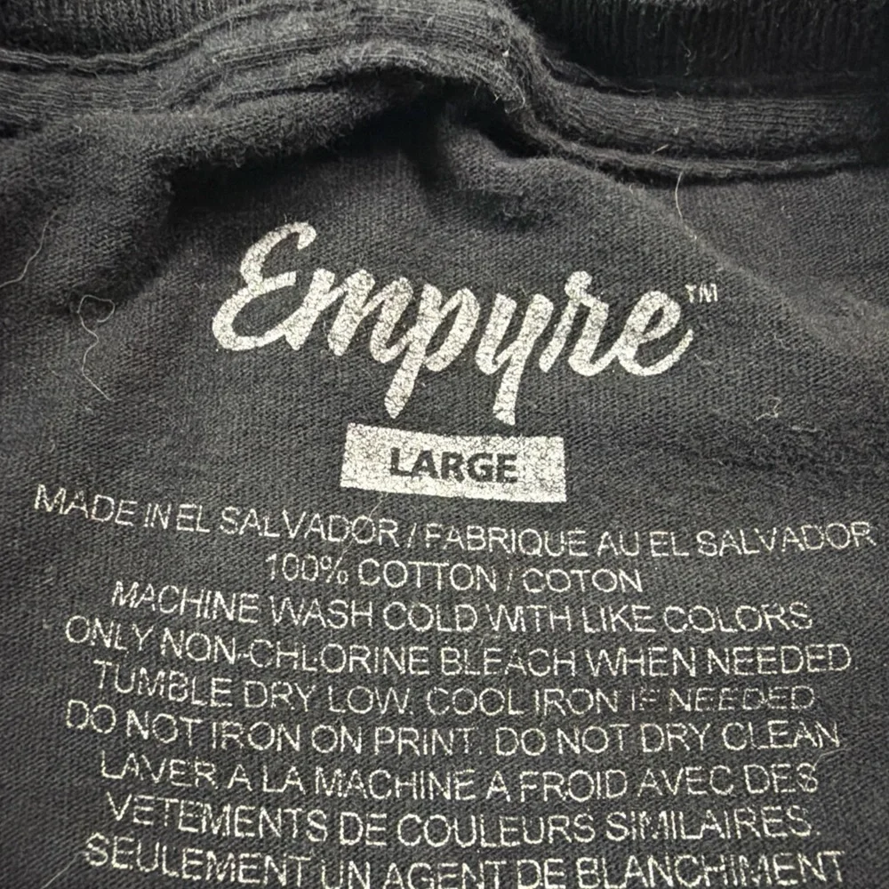 Empyre T-Shirt Men's Size Large‎ Black Primal Rose Graphic Short Sleeve